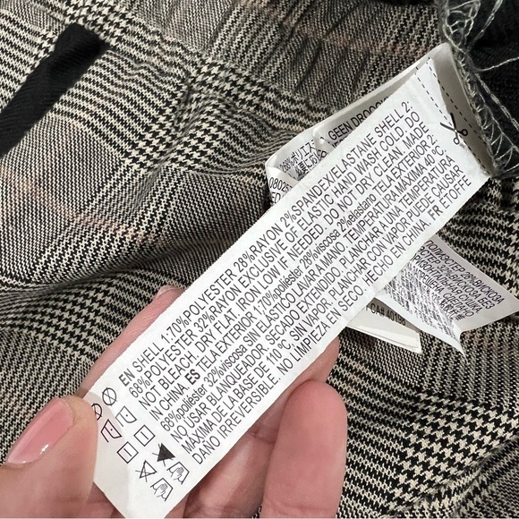 Forever 21 Wide Leg Glen Plaid Trousers Career Pants Size Large - Picture 6 of 12